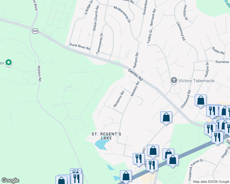 map of restaurants, bars, coffee shops, grocery stores, and more near 3540 Respess Road in Midlothian