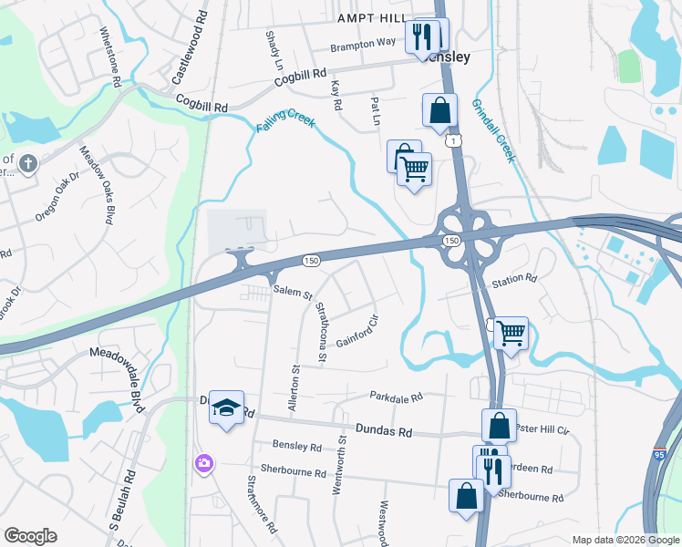 map of restaurants, bars, coffee shops, grocery stores, and more near 5900 Allerton Street in Richmond