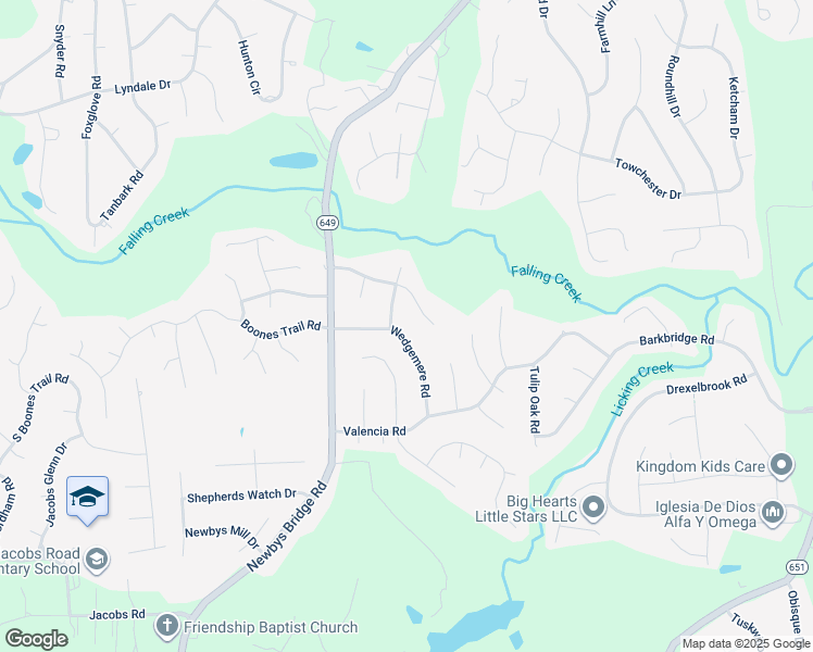 map of restaurants, bars, coffee shops, grocery stores, and more near 4807 Wedgemere Road in Chesterfield