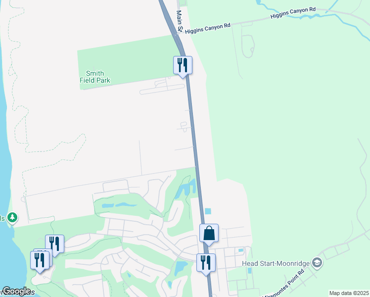 map of restaurants, bars, coffee shops, grocery stores, and more near Dolores Avenue in Half Moon Bay
