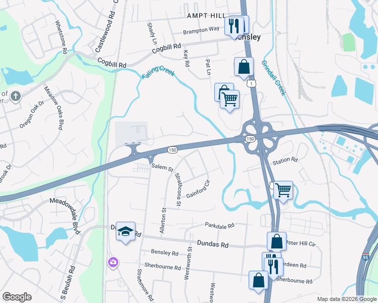 map of restaurants, bars, coffee shops, grocery stores, and more near 5900 Allerton Street in Richmond