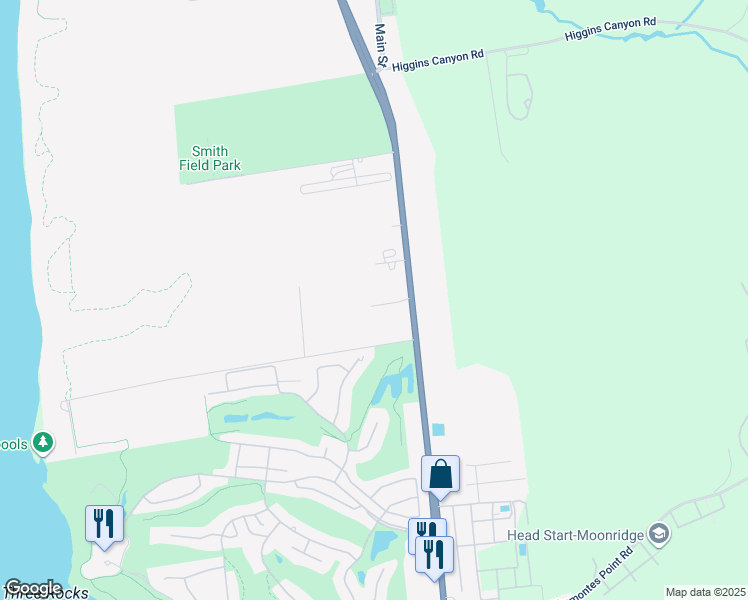 map of restaurants, bars, coffee shops, grocery stores, and more near 400 Dolores Avenue in Half Moon Bay