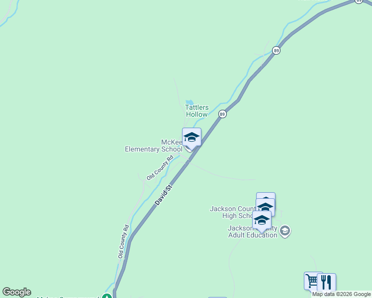 map of restaurants, bars, coffee shops, grocery stores, and more near 1005 Kentucky 89 in McKee