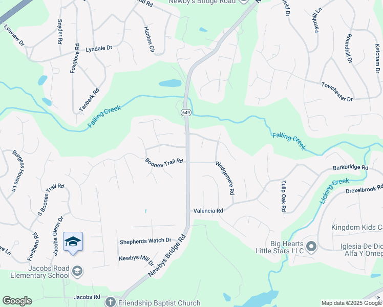 map of restaurants, bars, coffee shops, grocery stores, and more near 4633 Newbys Bridge Road in Chesterfield