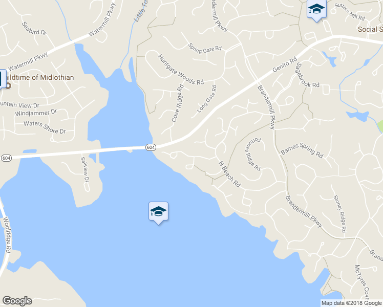 map of restaurants, bars, coffee shops, grocery stores, and more near 14300 Regatta Pointe Road in Midlothian