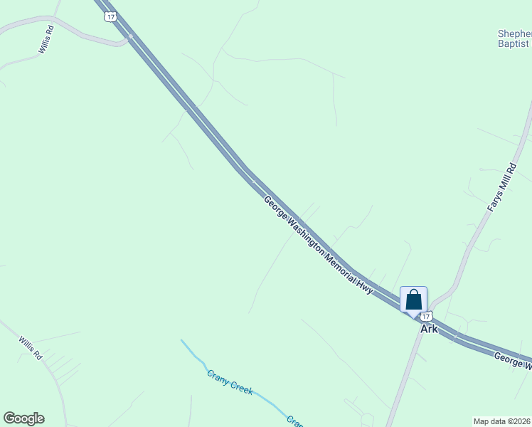 map of restaurants, bars, coffee shops, grocery stores, and more near 9818 George Washington Memorial Highway in Gloucester