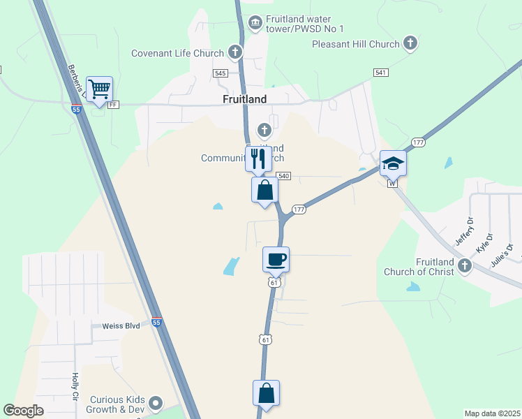 map of restaurants, bars, coffee shops, grocery stores, and more near 190 Lotus Drive in Jackson