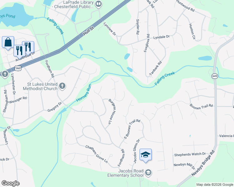 map of restaurants, bars, coffee shops, grocery stores, and more near 4125 Olde Liberty Road in Richmond