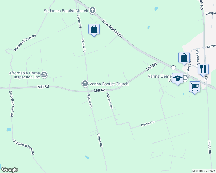 map of restaurants, bars, coffee shops, grocery stores, and more near 2236 Mill Road in Richmond