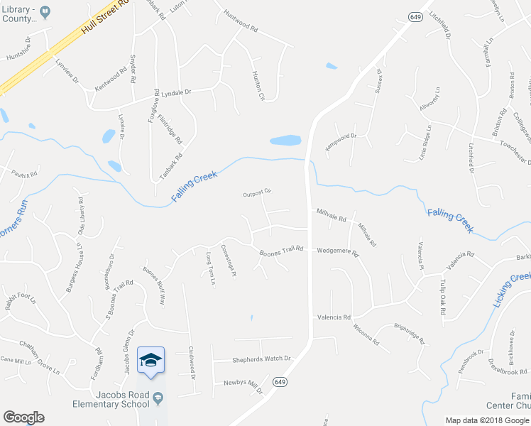 map of restaurants, bars, coffee shops, grocery stores, and more near 4621 Post Land Drive in Chesterfield