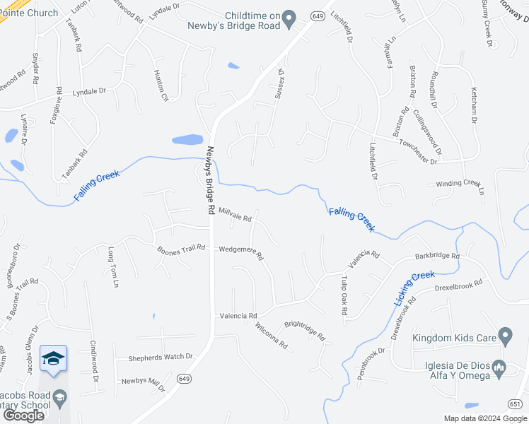 map of restaurants, bars, coffee shops, grocery stores, and more near 4505 Cordova Lane in Chesterfield