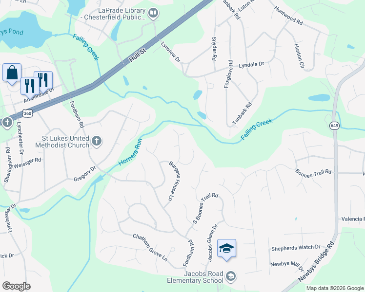 map of restaurants, bars, coffee shops, grocery stores, and more near 4125 Olde Liberty Road in Richmond