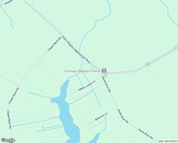 map of restaurants, bars, coffee shops, grocery stores, and more near 13866 John Clayton Memorial Highway in North