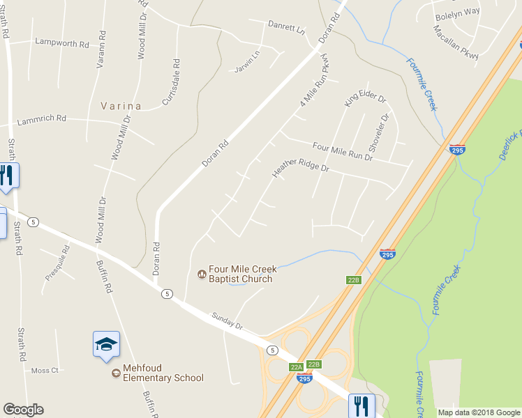 map of restaurants, bars, coffee shops, grocery stores, and more near 8100 Asheville Court in Henrico
