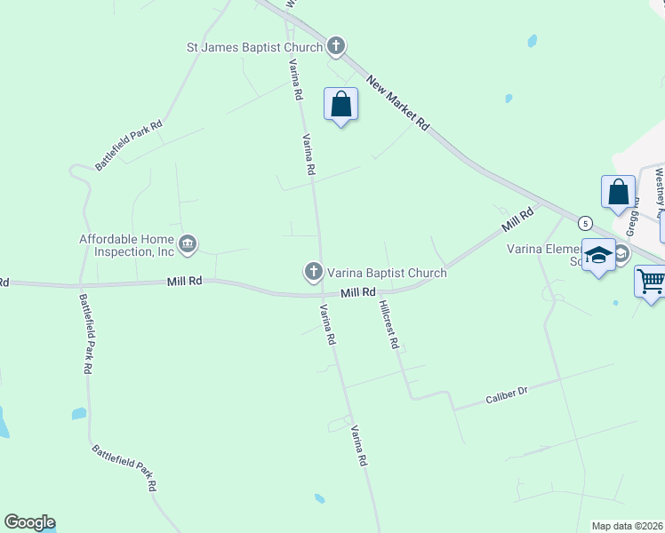 map of restaurants, bars, coffee shops, grocery stores, and more near 8059 Varina Rd in Richmond