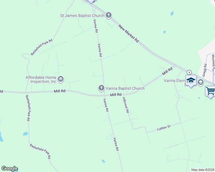 map of restaurants, bars, coffee shops, grocery stores, and more near 8059 Varina Road in Richmond