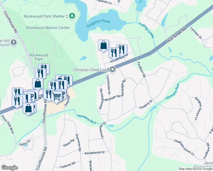 map of restaurants, bars, coffee shops, grocery stores, and more near 4000 Lynchester Drive in Richmond