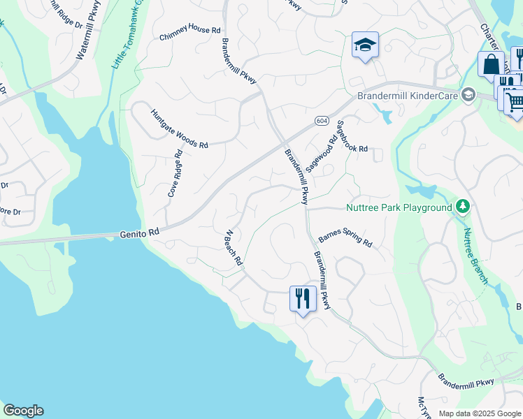 map of restaurants, bars, coffee shops, grocery stores, and more near 3105 Cottage Oaks Court in Midlothian