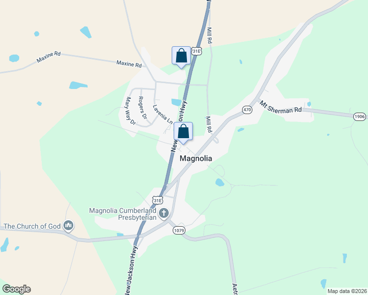 map of restaurants, bars, coffee shops, grocery stores, and more near 9098 New Jackson Highway in Magnolia