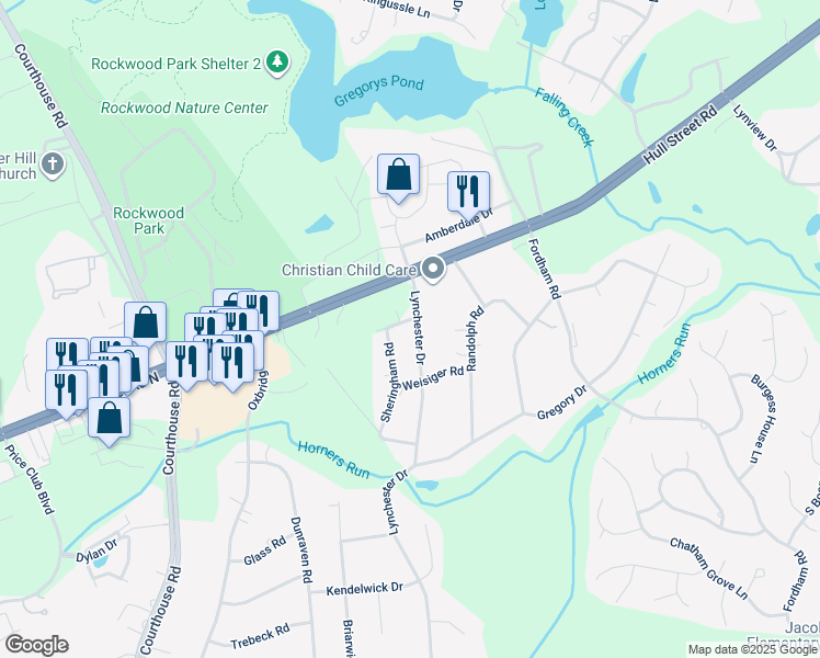 map of restaurants, bars, coffee shops, grocery stores, and more near 4000 Lynchester Drive in Richmond