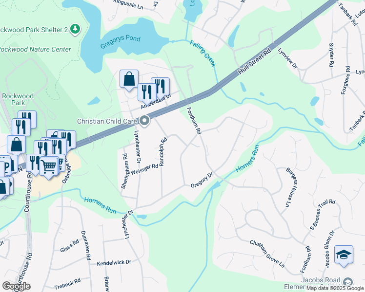map of restaurants, bars, coffee shops, grocery stores, and more near 4030 Nancy Drive in Richmond