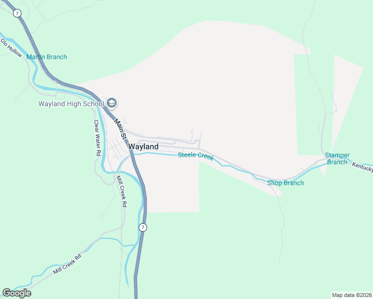 map of restaurants, bars, coffee shops, grocery stores, and more near State Highway 1086 in Wayland