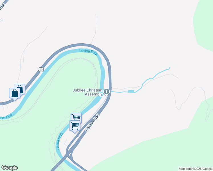 map of restaurants, bars, coffee shops, grocery stores, and more near 1942 South Mayo Trail in Pikeville