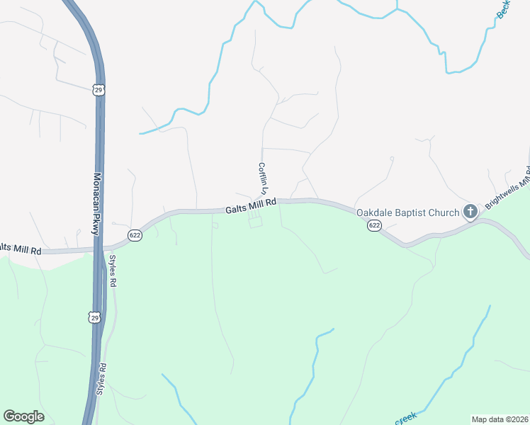 map of restaurants, bars, coffee shops, grocery stores, and more near 2545-2577 Galts Mill Road in Madison Heights