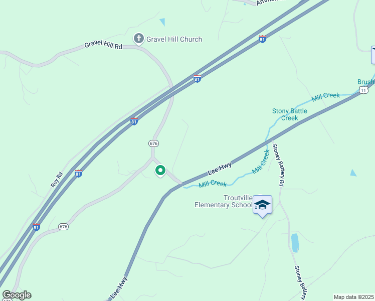 map of restaurants, bars, coffee shops, grocery stores, and more near 140 Mountain View Road in Troutville