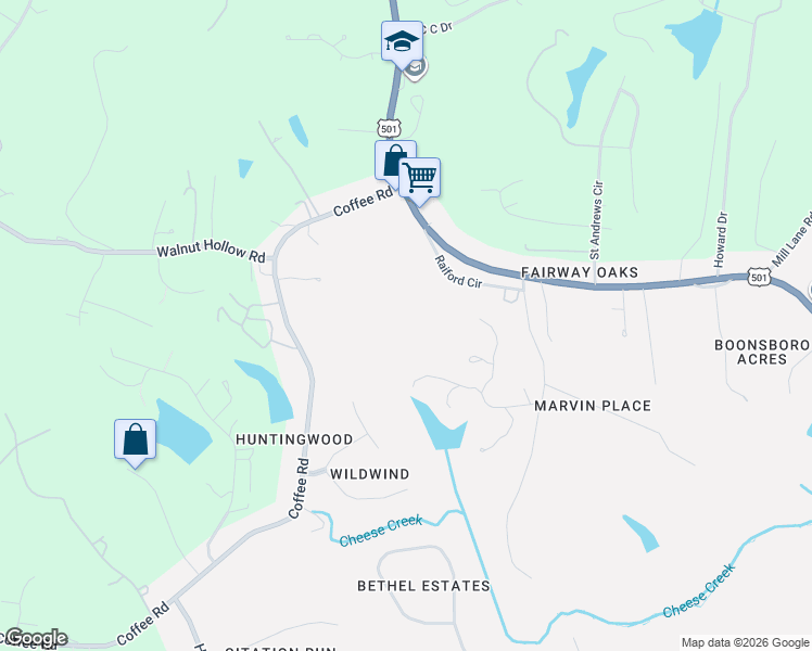 map of restaurants, bars, coffee shops, grocery stores, and more near 5913 Raiford Circle in Lynchburg