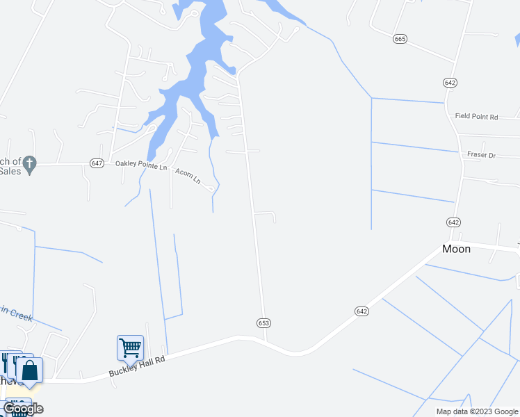 map of restaurants, bars, coffee shops, grocery stores, and more near 460 Holly Point Road in Mathews
