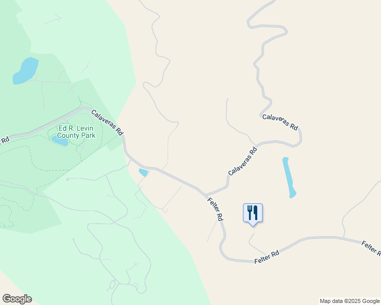 map of restaurants, bars, coffee shops, grocery stores, and more near 3463 Calaveras Road in Milpitas