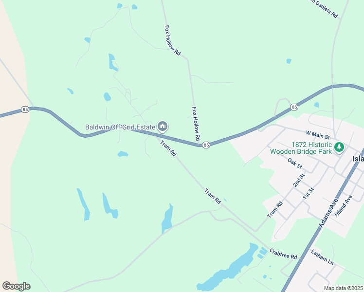 map of restaurants, bars, coffee shops, grocery stores, and more near 50-82 Tram Road in Island
