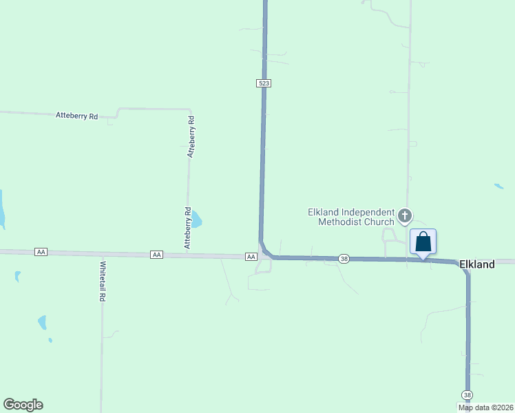 map of restaurants, bars, coffee shops, grocery stores, and more near 2844 State Route 38 in Elkland