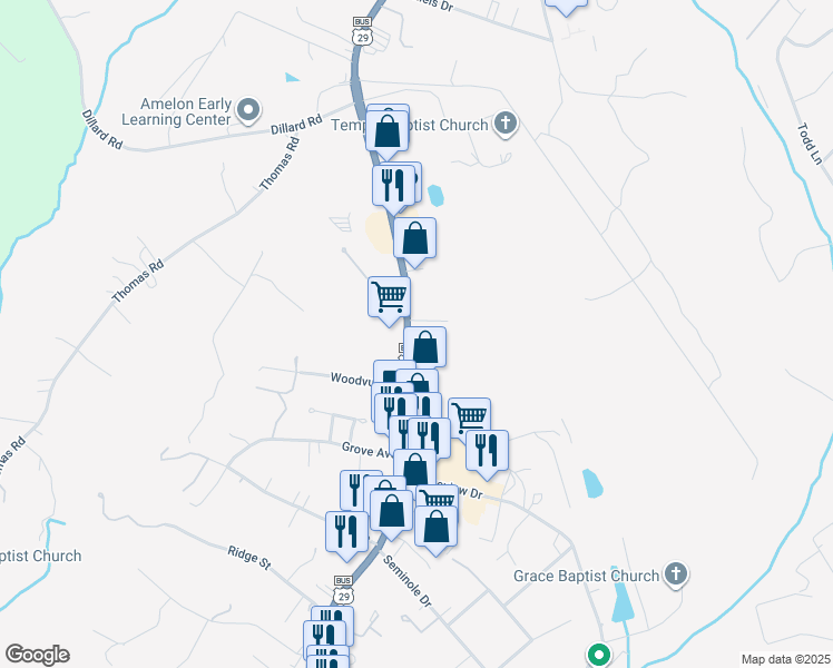 map of restaurants, bars, coffee shops, grocery stores, and more near 4673 South Amherst Highway in Madison Heights