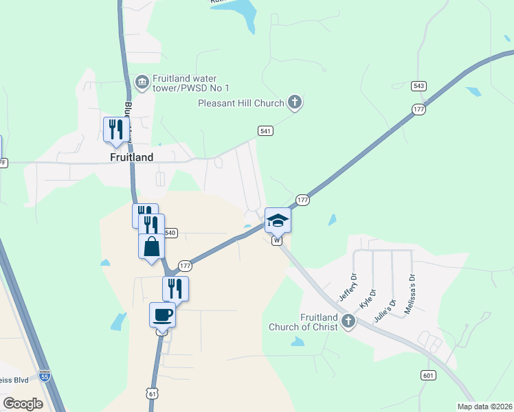 map of restaurants, bars, coffee shops, grocery stores, and more near 334 Arbor Circle in Jackson