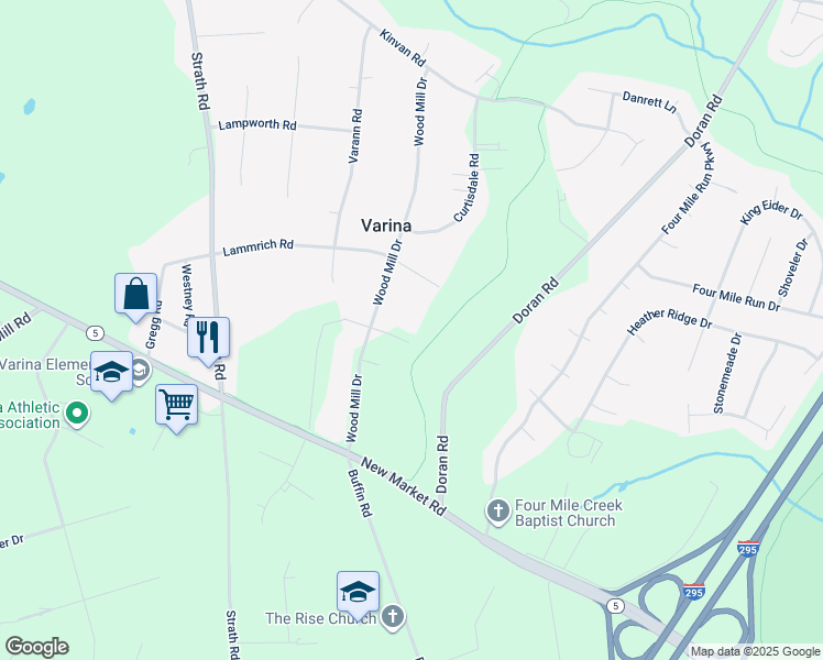 map of restaurants, bars, coffee shops, grocery stores, and more near 2808 Milwright Drive in Richmond