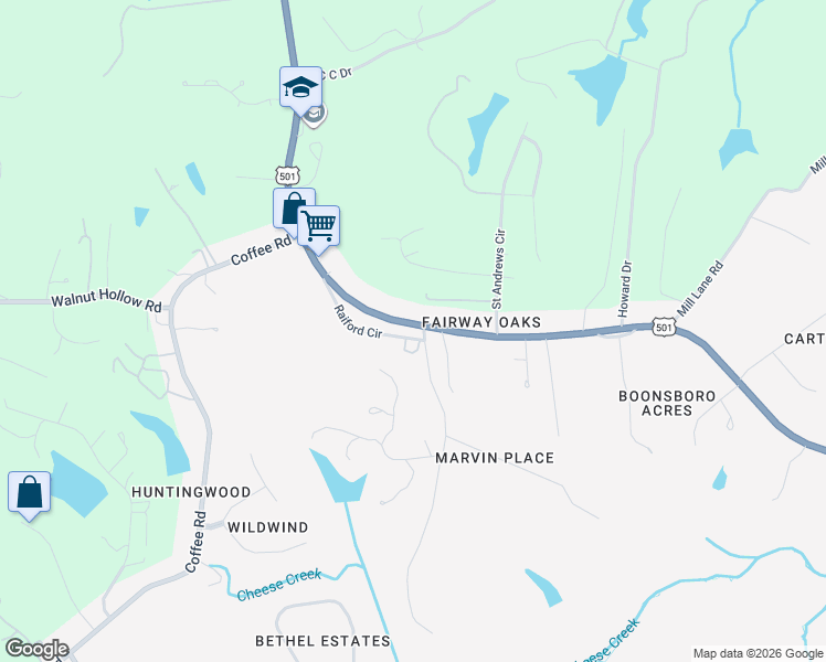map of restaurants, bars, coffee shops, grocery stores, and more near 115 Overstreet Lane in Lynchburg
