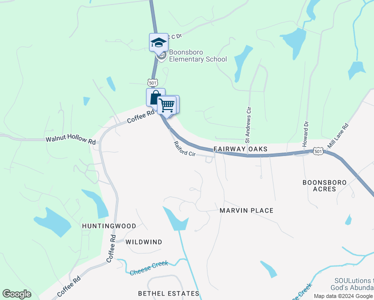 map of restaurants, bars, coffee shops, grocery stores, and more near 5906 Boonsboro Road in Lynchburg