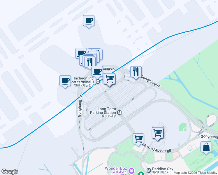 map of restaurants, bars, coffee shops, grocery stores, and more near in 