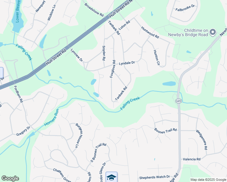 map of restaurants, bars, coffee shops, grocery stores, and more near 4161 Foxglove Road in Richmond