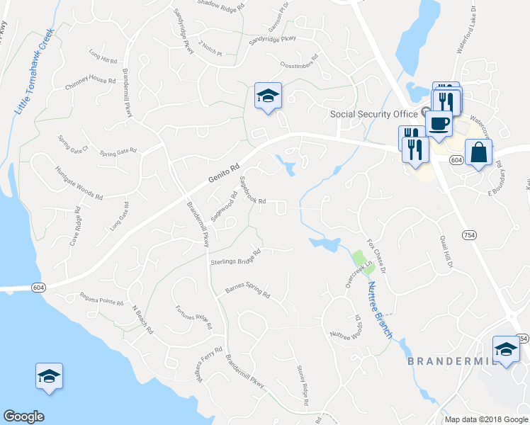 map of restaurants, bars, coffee shops, grocery stores, and more near 3005 Sagebrook Place in Midlothian