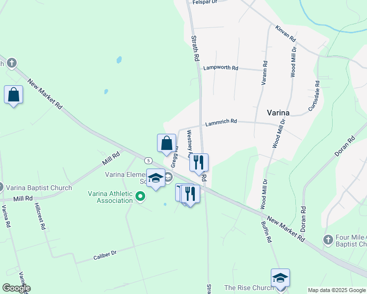 map of restaurants, bars, coffee shops, grocery stores, and more near 7931 Gregg Road in Richmond