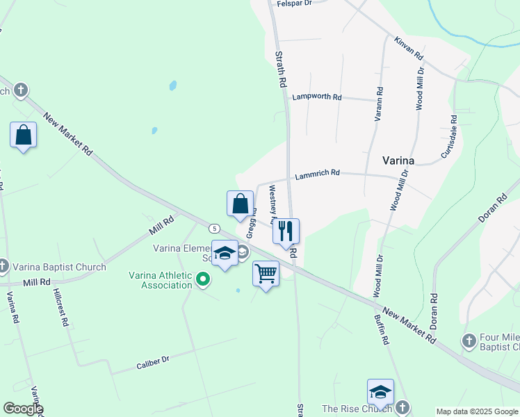 map of restaurants, bars, coffee shops, grocery stores, and more near 7931 Gregg Road in Richmond