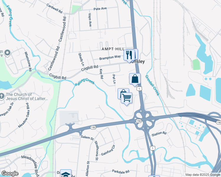 map of restaurants, bars, coffee shops, grocery stores, and more near 5540 Kay Road in Richmond