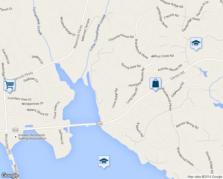 map of restaurants, bars, coffee shops, grocery stores, and more near 14302 Cove Ridge Place in Midlothian