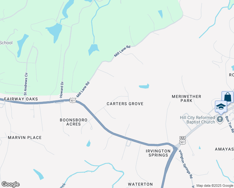 map of restaurants, bars, coffee shops, grocery stores, and more near 212 Carters Grove Lane in Lynchburg