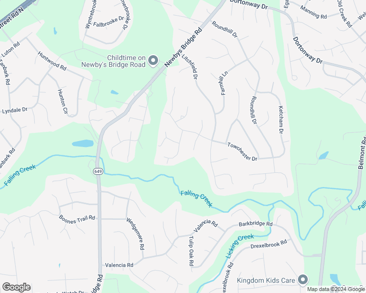 map of restaurants, bars, coffee shops, grocery stores, and more near 4501 Little Ridge Lane in Chesterfield