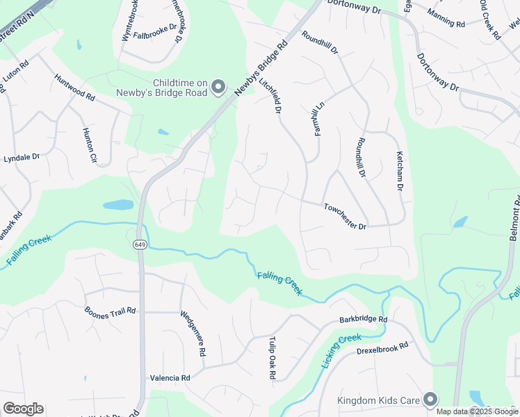 map of restaurants, bars, coffee shops, grocery stores, and more near 4501 Little Ridge Lane in Chesterfield
