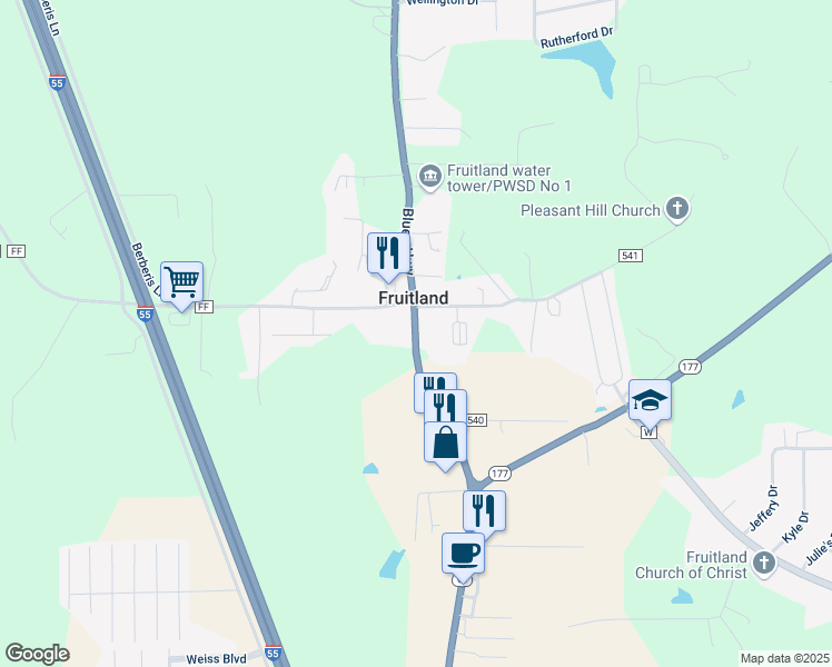 map of restaurants, bars, coffee shops, grocery stores, and more near 6080 U.S. 61 in Jackson